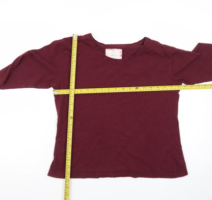 Primark Womens Red 3/4 Sleeve Basic Cotton T-Shirt Size S