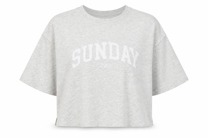 F&F Active Women's Grey 'Sunday Club' Relaxed Fit Short Sleeve Jumper M
