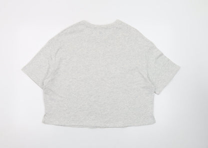 F&F Active Women's Grey 'Sunday Club' Relaxed Fit Short Sleeve Jumper M