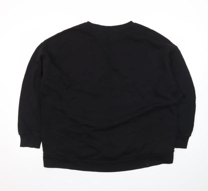 Tu Men's Black Cotton Crew Neck Long Sleeve Pullover Sweatshirt L