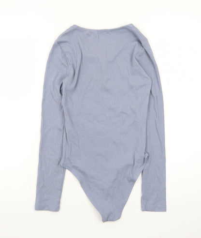 Primark Women’s Blue Long Sleeve Henley Bodysuit Top XS
