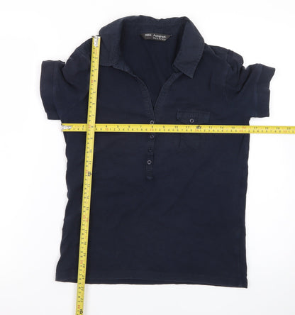 Marks and Spencer Autograph Blue Cotton Stretch Polo Shirt Size S