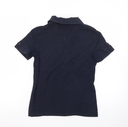 Marks and Spencer Autograph Blue Cotton Stretch Polo Shirt Size S