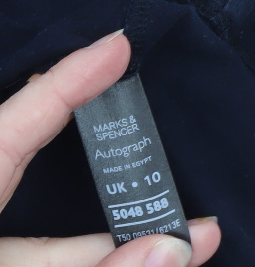 Marks and Spencer Autograph Blue Cotton Stretch Polo Shirt Size S