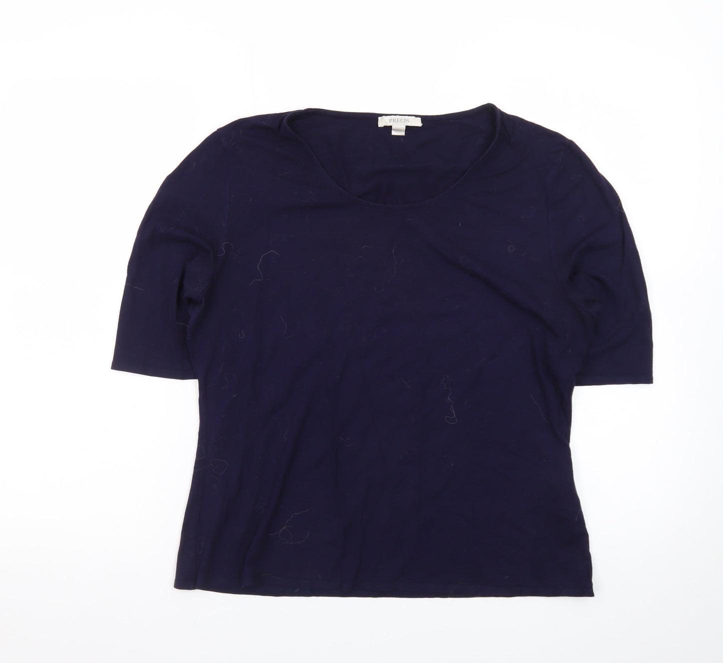 Precis Women’s Blue Cotton Blend Scoop Neck T-Shirt Size L
