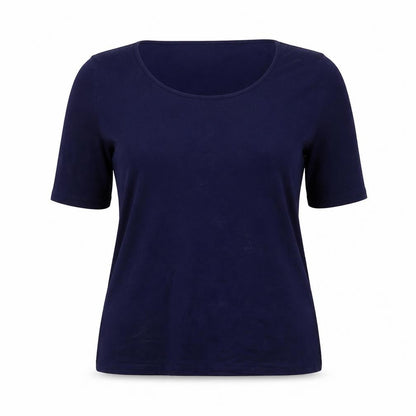 Precis Women’s Blue Cotton Blend Scoop Neck T-Shirt Size L