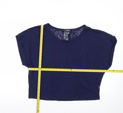 Atmosphere Women Blue Size 14 Cropped Short Sleeve T-Shirt