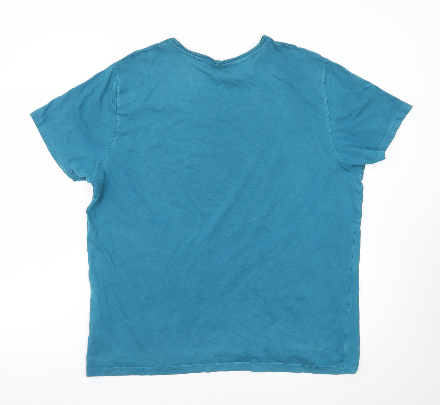 EASY Men’s Blue XL Regular Fit 100% Cotton Crew Neck T-Shirt