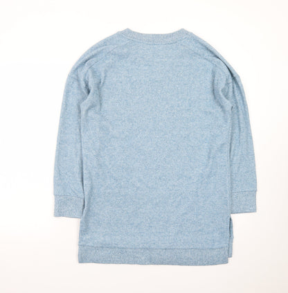 Tu Women Blue Size 10 T-Shirt Dress Long Sleeve Knit Casual