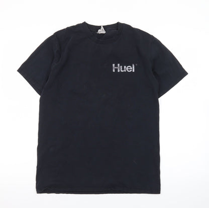 Gildan Men’s Black Huel Logo Cotton Crew Neck Short Sleeve T-Shirt Medium
