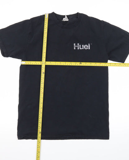 Gildan Men’s Black Huel Logo Cotton Crew Neck Short Sleeve T-Shirt Medium