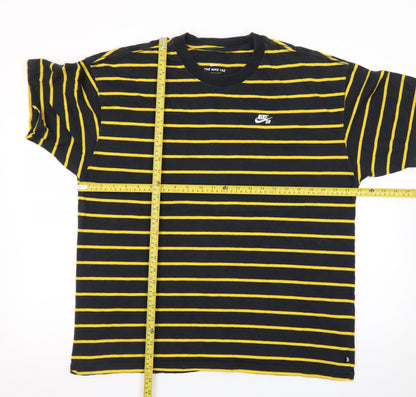 Nike SB Men's Black Yellow Striped Crew Neck T-Shirt Size L