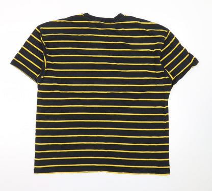 Nike SB Men's Black Yellow Striped Crew Neck T-Shirt Size L