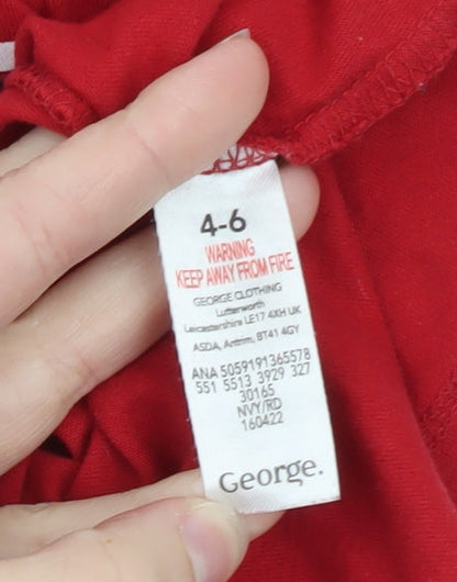 George Teens Red Merry Moments Long Sleeve Christmas T-Shirt Size 4-6