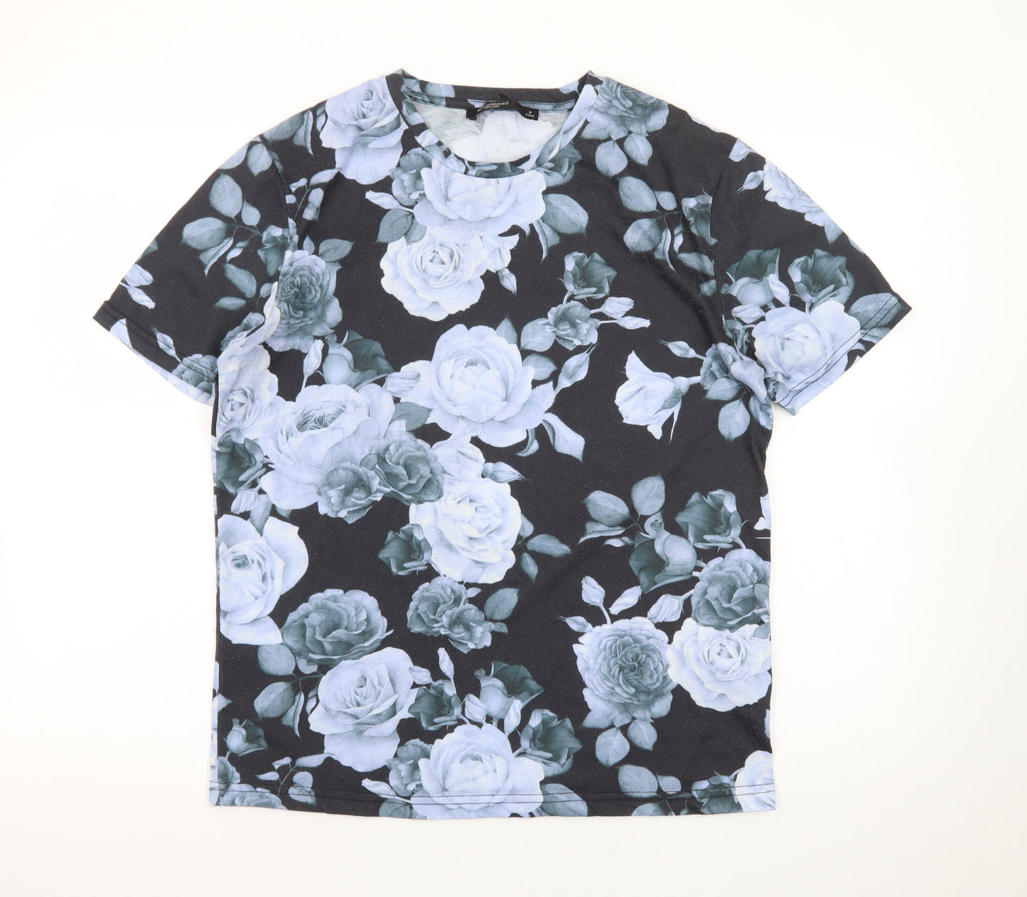 Bolongaro Trevor Men's Black Floral Crew Neck Short Sleeve T-Shirt Size S