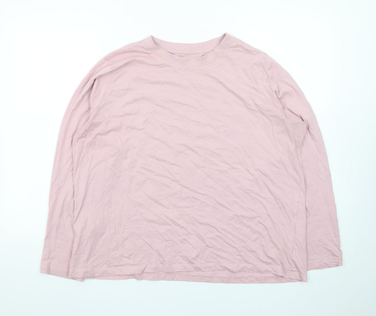 Primark Men’s Pink Crew Neck Long Sleeve Cotton T-Shirt XL Regular Fit