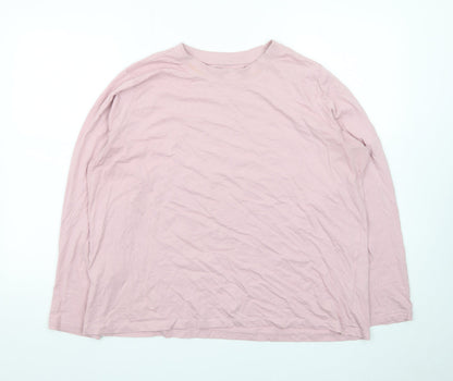 Primark Men’s Pink Crew Neck Long Sleeve Cotton T-Shirt XL Regular Fit