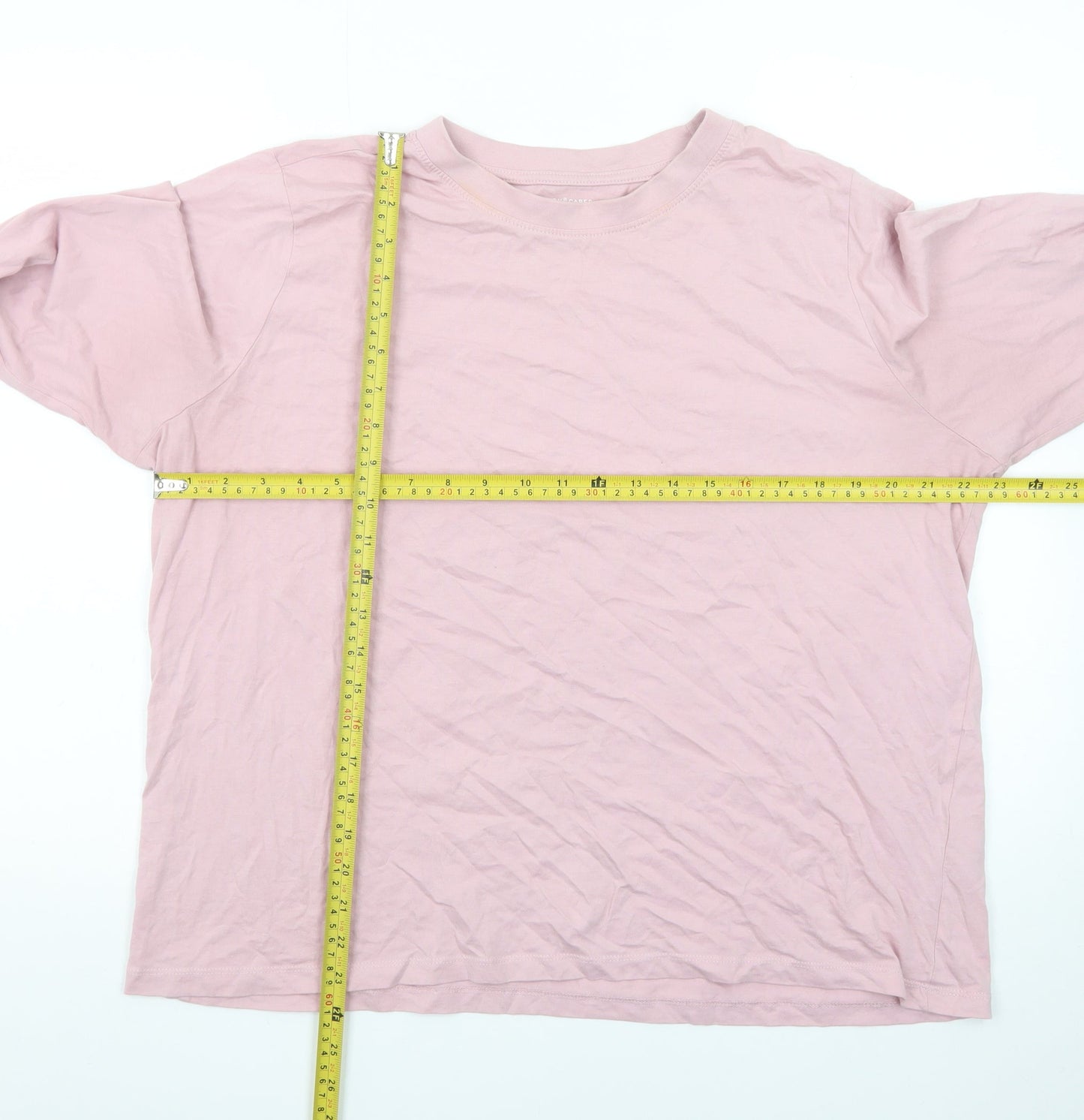 Primark Men’s Pink Crew Neck Long Sleeve Cotton T-Shirt XL Regular Fit