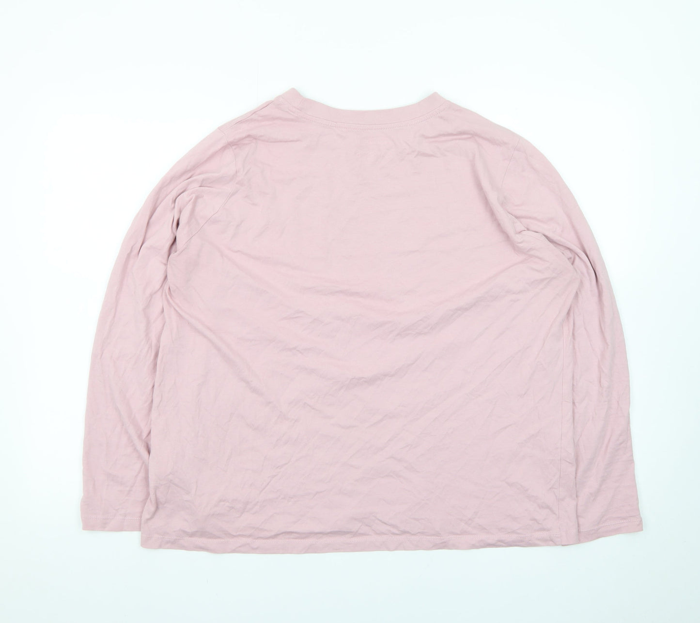 Primark Men’s Pink Crew Neck Long Sleeve Cotton T-Shirt XL Regular Fit