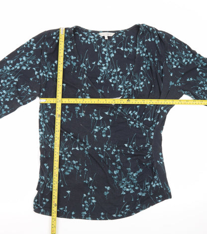 RJR John Rocha Women's Blue Floral Wrap Blouse Size 18