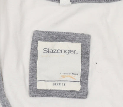 Slazenger Men's White Sleeveless Round Neck Cotton T-Shirt XL