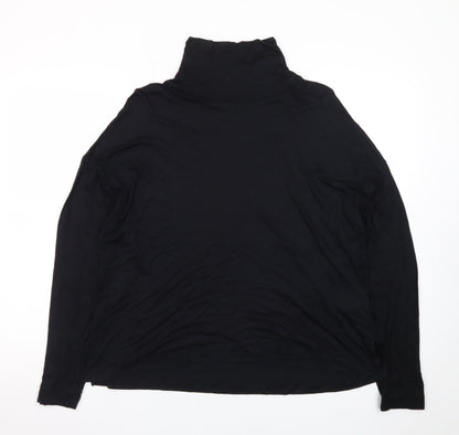 Marks and Spencer Women's Black Roll Neck Long Sleeve Basic Top Size 16