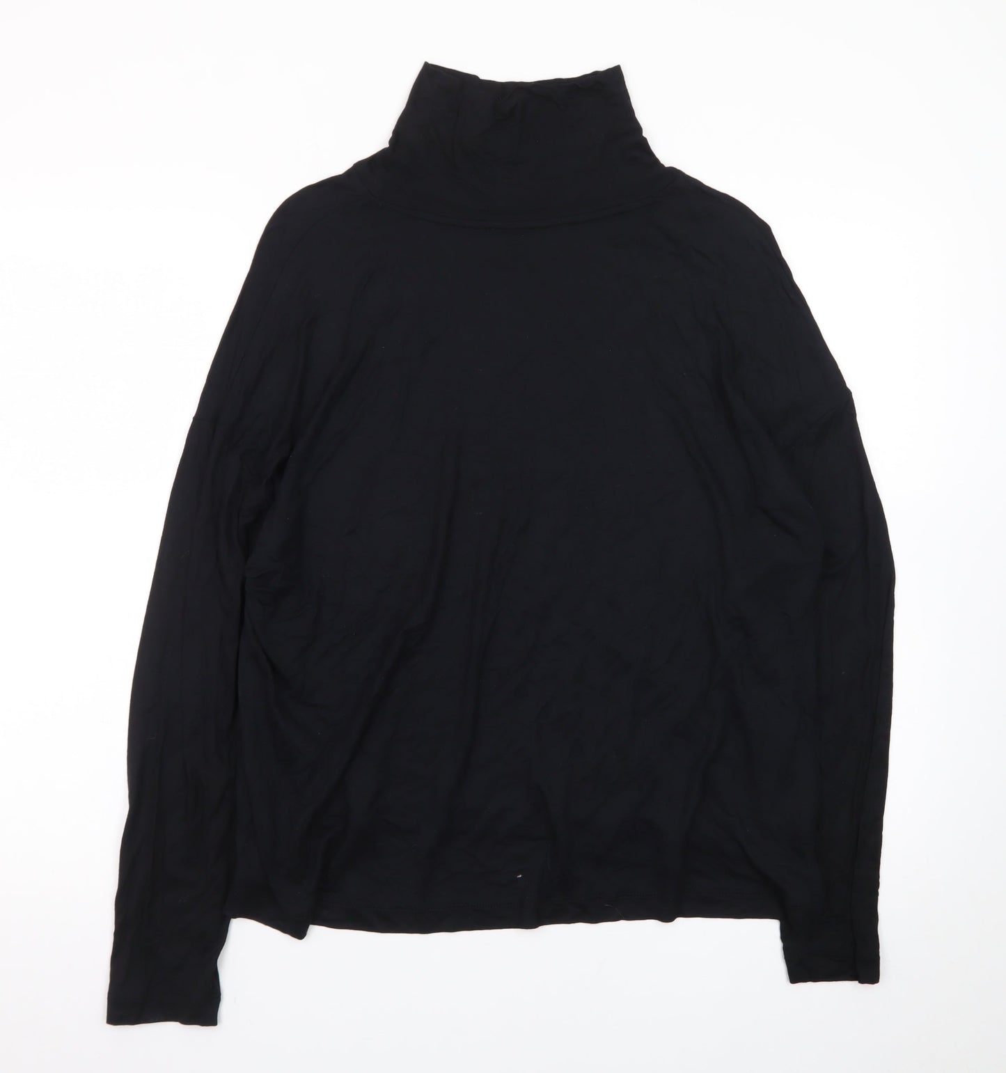 Marks and Spencer Women's Black Roll Neck Long Sleeve Basic Top Size 16