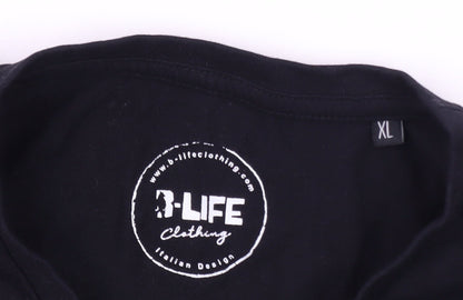 B-Life Men's Black XL Sauze D’Oulx Italian Alps Ski Graphic T-Shirt