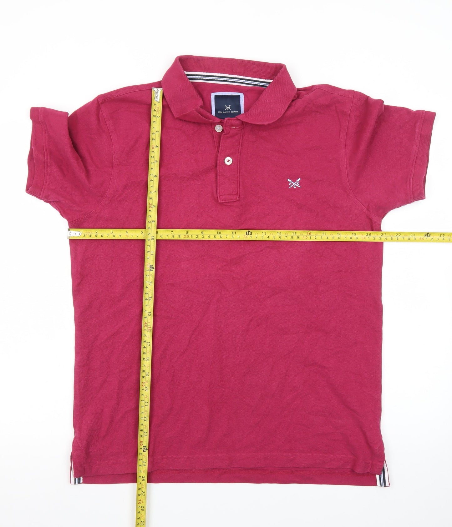 Crew Clothing Company Men's Red Cotton Polo Shirt L