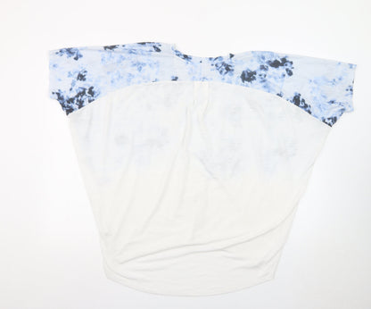 Firetrap Womens Blue Tie-Dye Relaxed Cotton T-Shirt UK14