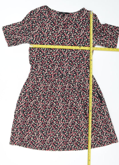 Next Women's Multicoloured Floral Fit & Flare Jersey Dress Size 12