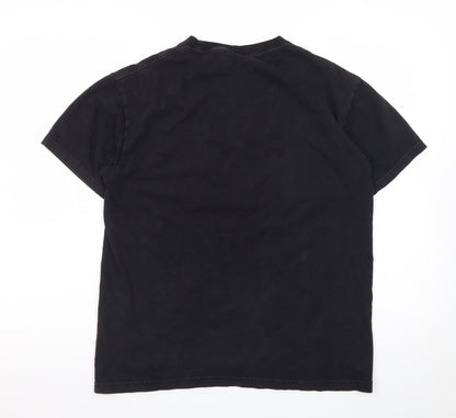 UNIT HUNDRED Mens Black L New York Graphic Cotton T-Shirt