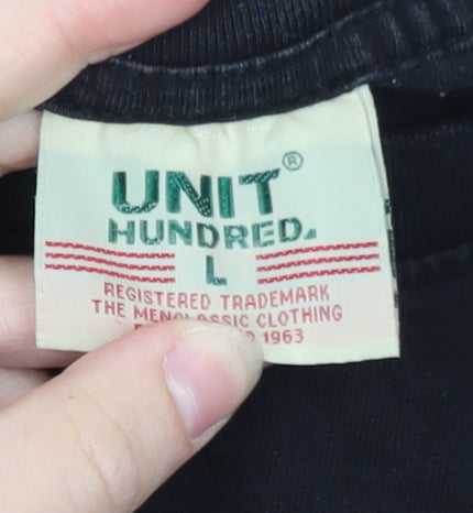 UNIT HUNDRED Mens Black L New York Graphic Cotton T-Shirt