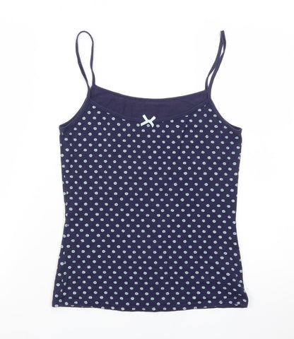 George Womens Blue Polka Dot Cami Pyjama Top Size 8-10