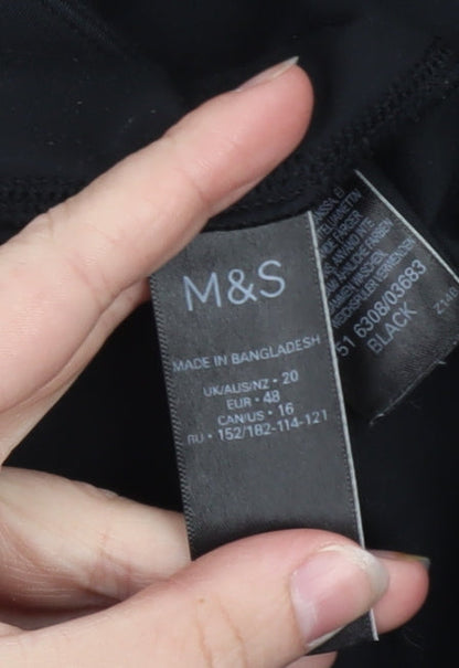 Marks and Spencer Women's Black High Rise Stretch Leggings Size 20