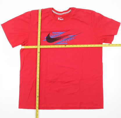 Nike Men's Red XL Athletic Fit Graphic Sports T-Shirt