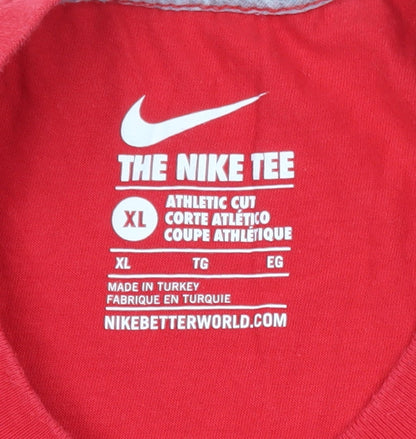 Nike Men's Red XL Athletic Fit Graphic Sports T-Shirt