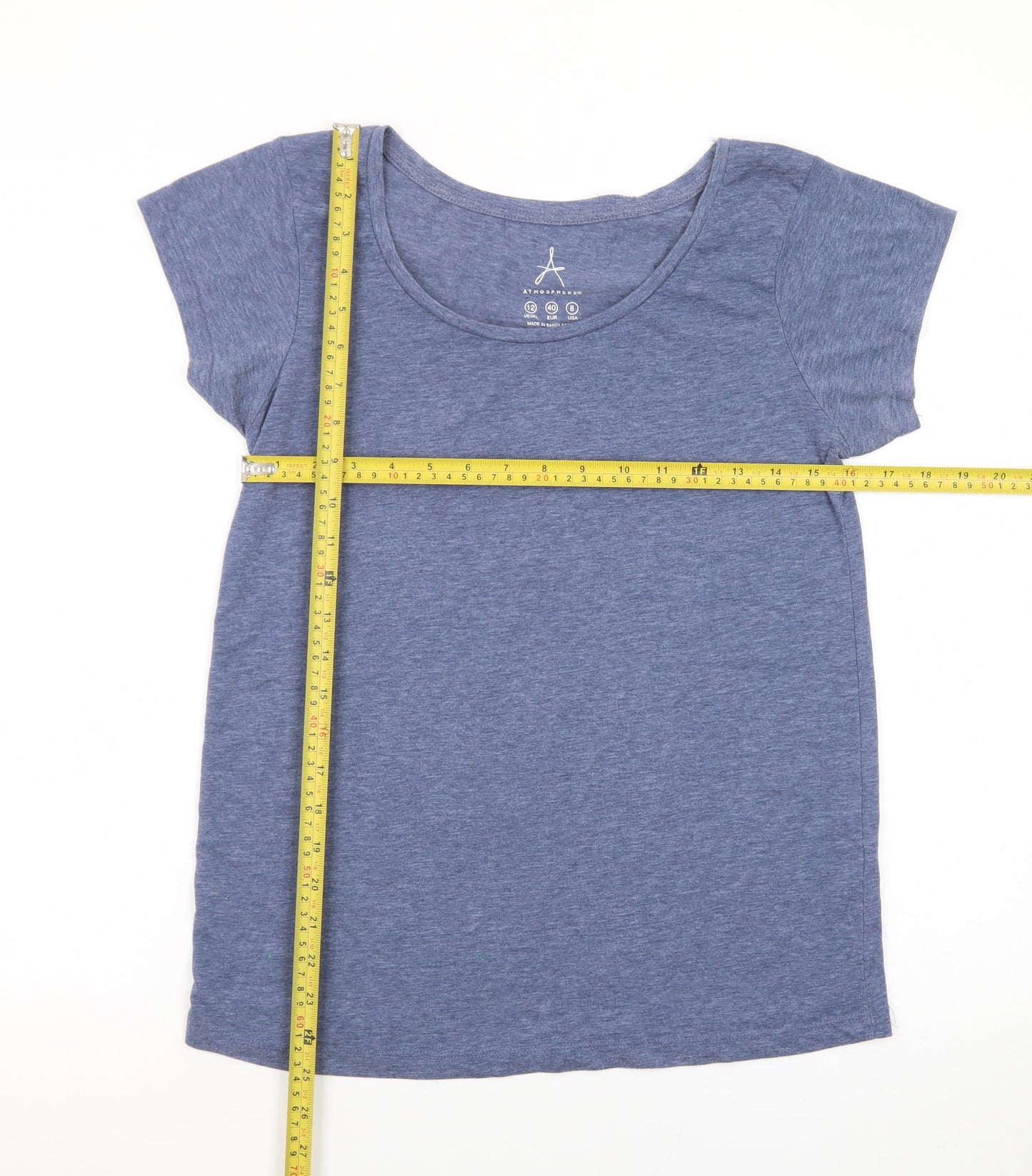 Atmosphere Women Blue Size 12 Classic Short Sleeve T-Shirt