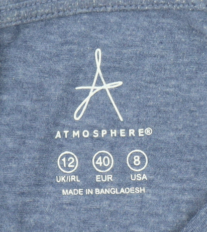 Atmosphere Women Blue Size 12 Classic Short Sleeve T-Shirt