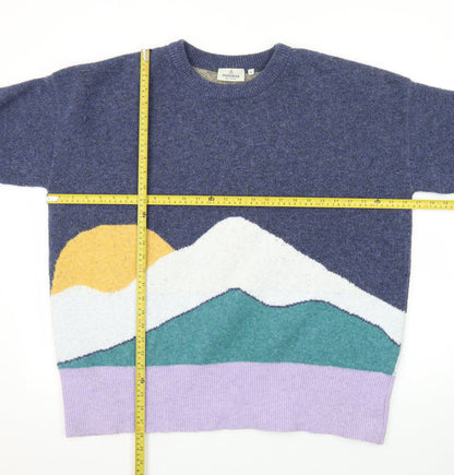 Passenger Womens Blue Nature Knit Pullover Jumper Size S