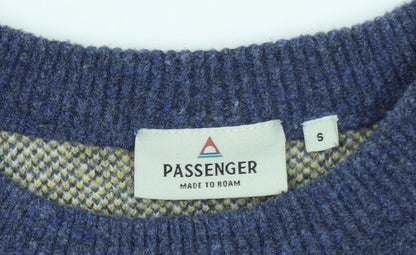 Passenger Womens Blue Nature Knit Pullover Jumper Size S