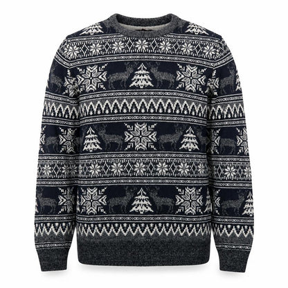 Cedar Wood State Men's Grey Fair Isle Christmas Jumper XL