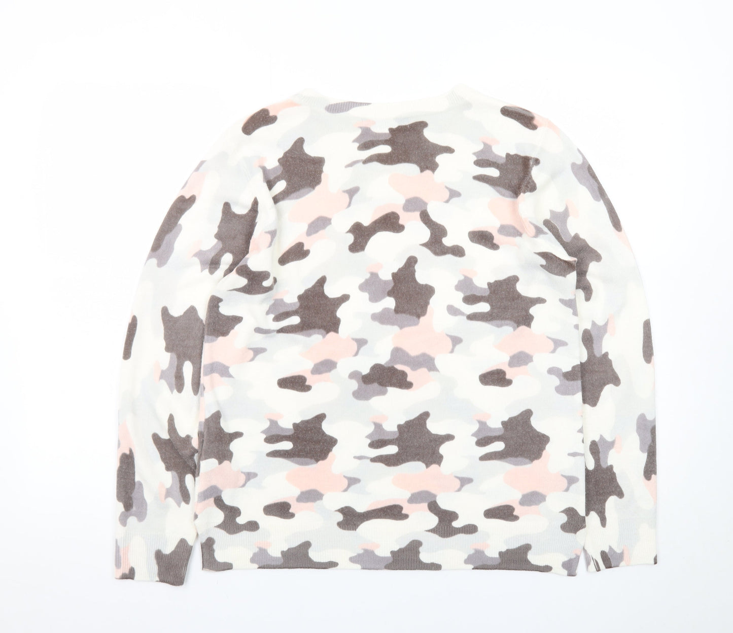 Marks and Spencer Women's Multicoloured Camouflage Crew Neck Jumper Size 14