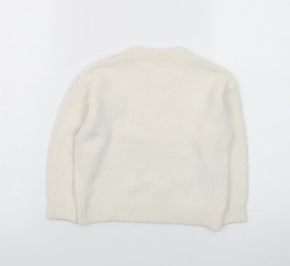 Marks and Spencer Ivory Sequin Knit Jumper Teens Size 4 Pullover