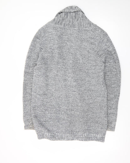 F&F Womens Grey Chunky Knit Cardigan Size 16 Shawl Neck