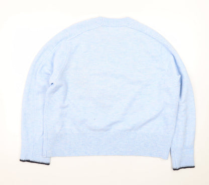 Next Women Blue Whale Animal Print Crew Neck Jumper Size M