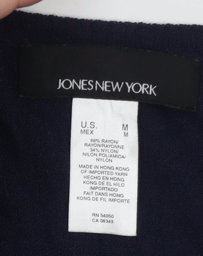 Jones New York Women’s Blue Beaded Sleeveless Knit Vest M