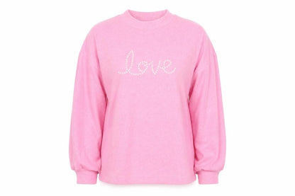 F&F Women’s Pink Love Mock Neck Knit Jumper Size 14