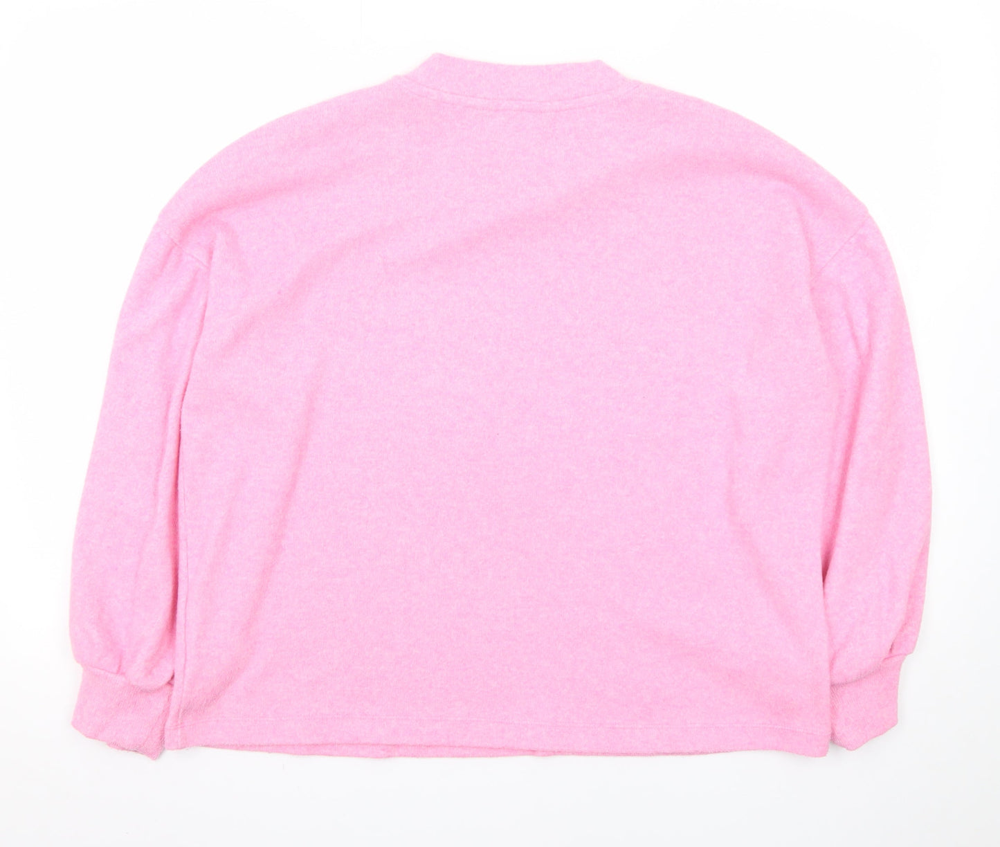 F&F Women’s Pink Love Mock Neck Knit Jumper Size 14