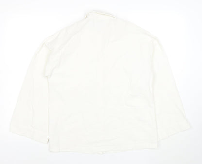 PrettyLittleThing Unisex White Long Sleeve Cotton Button-Up Shirt XS